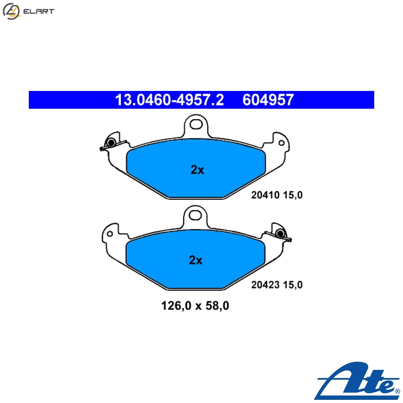 BRAKE PAD SET DISC BRAKE 13.0460-4957.2 FOR RENAULT LAGUNA/Nevada/Grandtour 1.8L