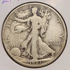 1921-D Walking Liberty Half Dollar in Very Good Plus VG+ Condition Key Date