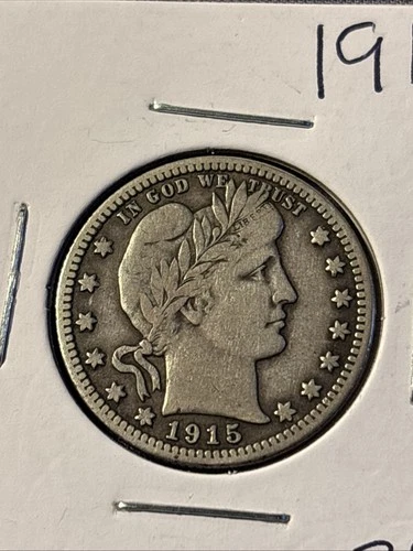 1915 Barber Quarter Dollar With Eagle On back