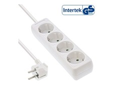 InLine Multi Outlet 4x Shucko Cable 5m, White Strip Power 5m 16445F