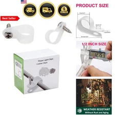 Rope Light Clips Outdoor 1/2 inch 100 Pack Cable Wire Mounting Clips