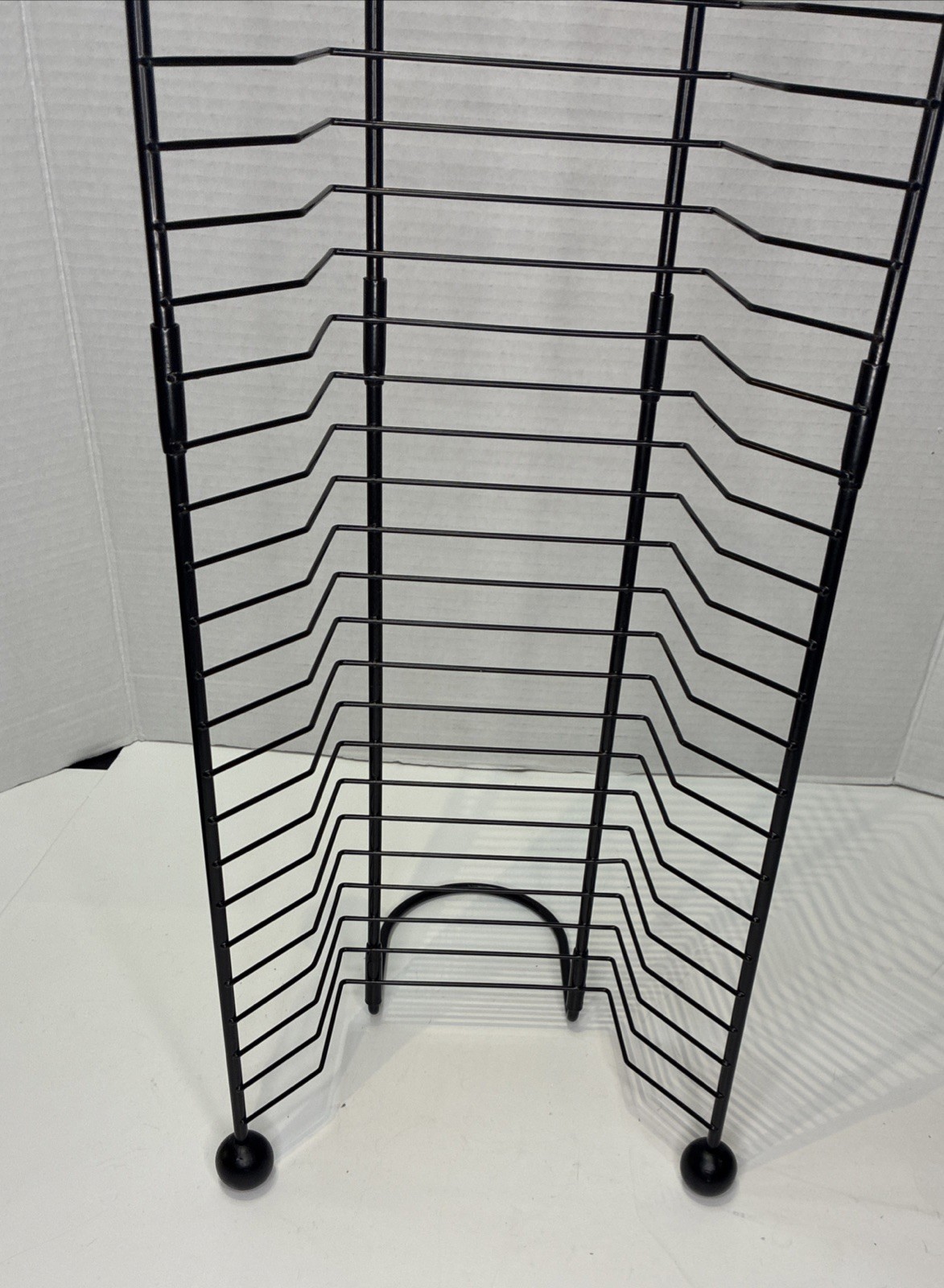 27 Inch Metal DVD/Game Storage Rack Tower Holds 32 Discs Black Wire Stand