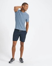 Vuori Strato Tech Tee Heathered Blue Mens Athletic Shirt