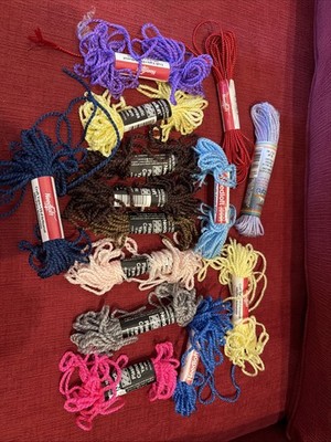 Needloft Plastic Canvis Yarn Lot of 14 Full/Partial ~ Multicolors ~