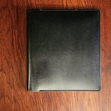 Creative Memories 14x12 Flex-Hinge Album Cover Black Faux Leather 3 Strap flaws