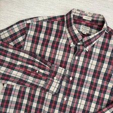 J.Crew Men  s red green plaid long sleeve button down dress shirt XL