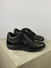 Vintage Prada Womens Luxury Leather Black Low Sneakers Shoes Sz EU 35,5 / US 5