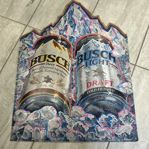 Busch Light Official Beer Tin Metal Bar Sign VINTAGE 90s