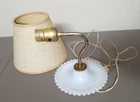 Vintage White Milk Glass Hobnail Wall Sconce Lamp With shade