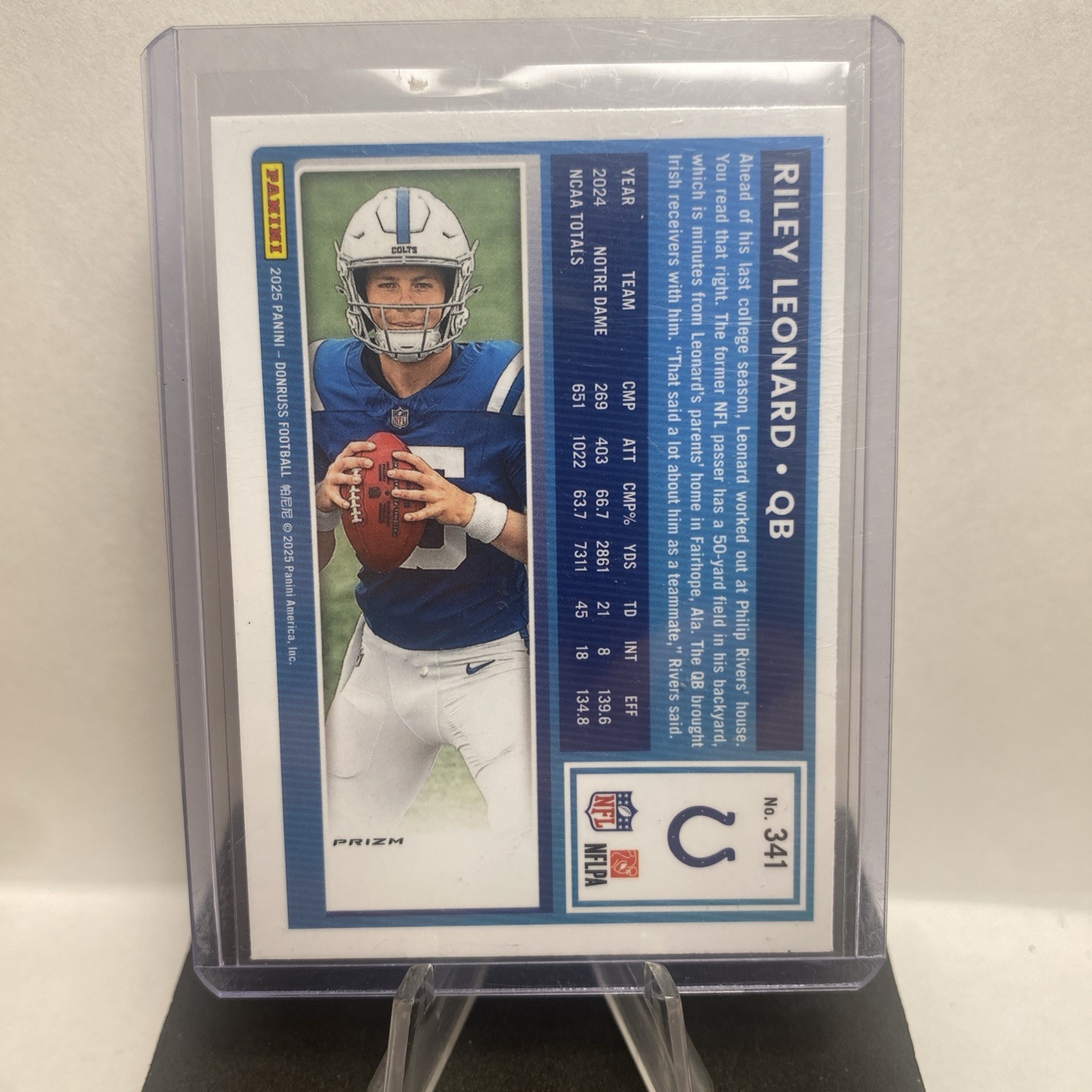 2025 Panini Donruss Riley Leonard Rookie Optic Preview Red Wave Prizm #341 Colts