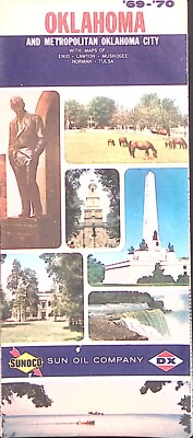 1969-70 SUNOCO SUN OIL COMPANY OKLAHOMA OKLAHOMA CITY TRAVEL MAP ADVERTISING Z62