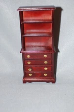 New in Box Concord Miniature Shelf with 4 Operating Drawers Mahogany Colored 32