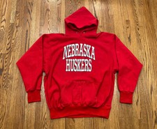 Nebraska Cornhuskers Vintage 90s Gold Medallion Reverse Weave Hoodie Sweatshirt