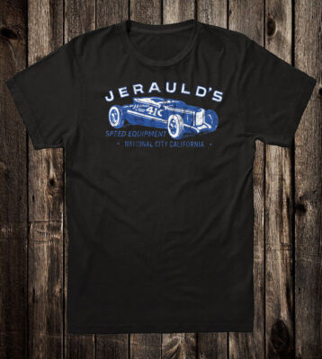 Retro Hot Rod Tee T Shirt Jerauld's Speed Shop Equipment Supply Parts Drag Race