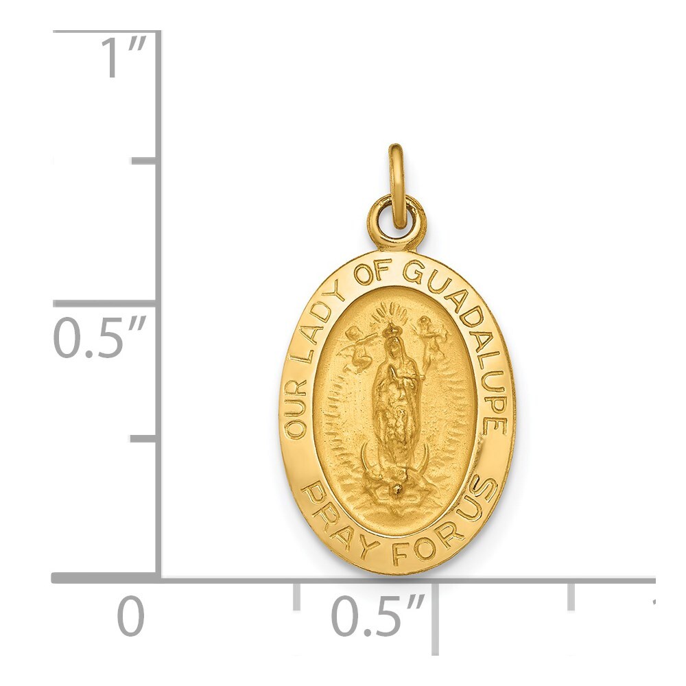 14k Polished and Satin Our Lady of Guadalupe Medal Pendant | eBay