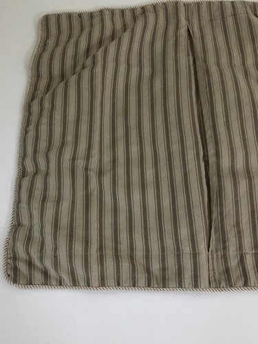 Taupe Beige Jacquard Floral Front Two Toned Striped Back Standard 1 Pillow Sham - Picture 7 of 12