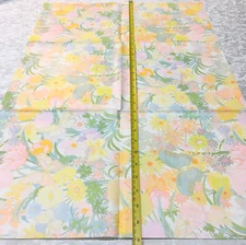 Vtg Pastel Floral Wrapping Paper Retro Mid Century Gift Wrap 3 sheets