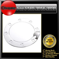 ✅Door Fuel Tank Cover Filler Gas Cap Trim Decor Panel Chrome 15-20 For Ford F150