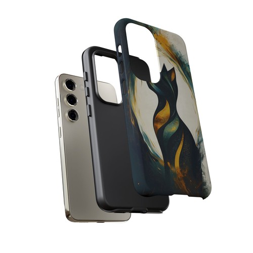 Cat Abstract Yellow Black Phone Case for iPhone, Samsung Galaxy, Pixel - 第 189/240 張圖片
