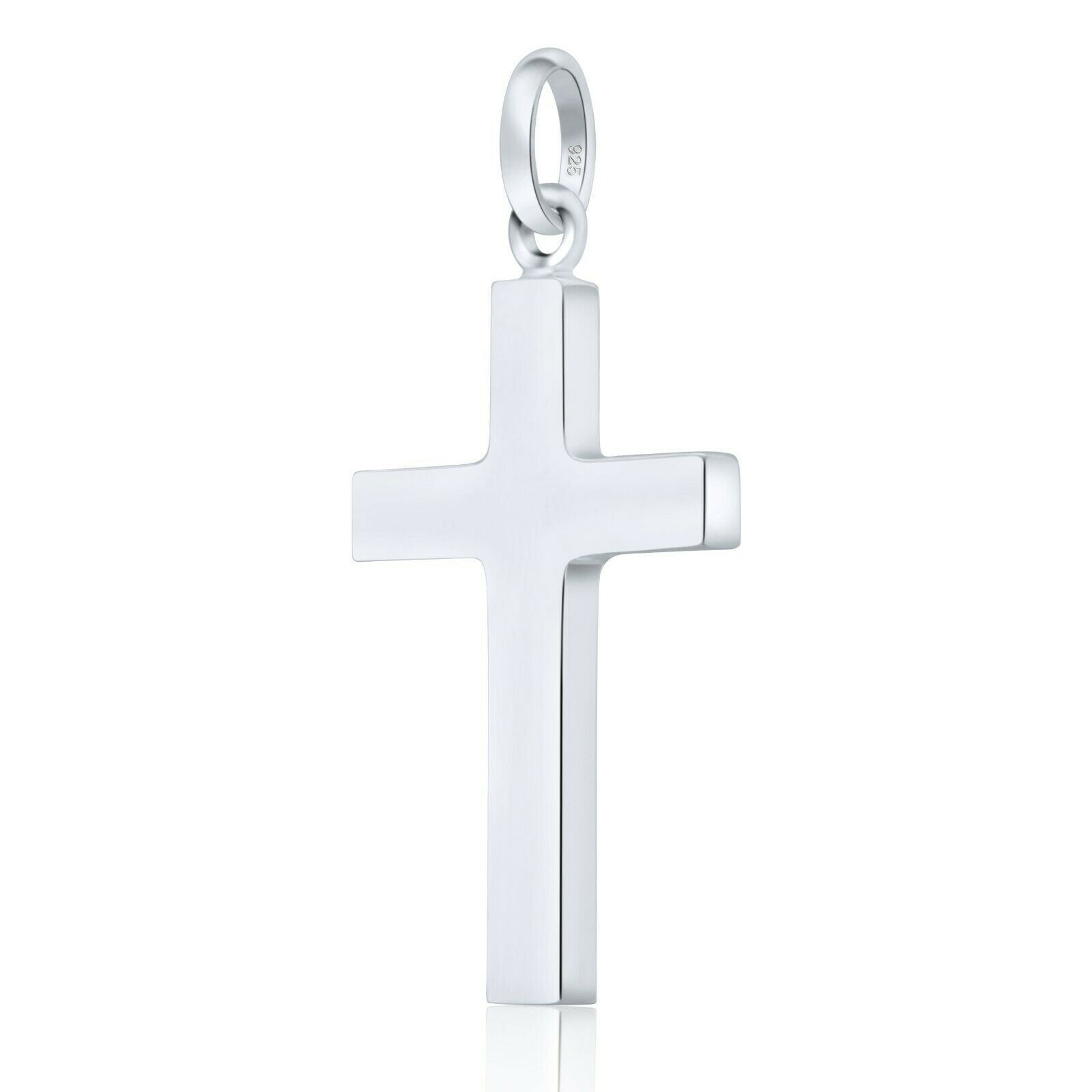 Kreuz Anhänger Groß Massiv 925 Sterlingsilber Gestempelt Damen Herren Poliert