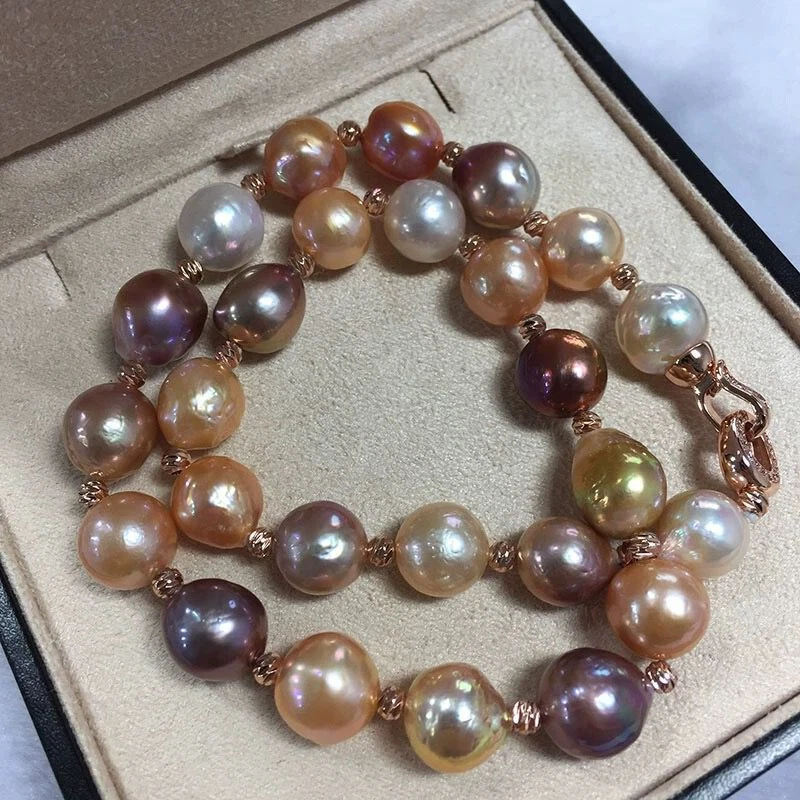 new design9-11mm natural south sea multicolor  pearl necklace in18inch (t) - Image 2 of 3