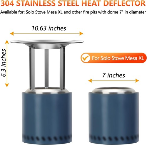 Deflector de calor para fogata exterior - Mejora el calor con acero inoxidable 304 - Imagen 4 de 10