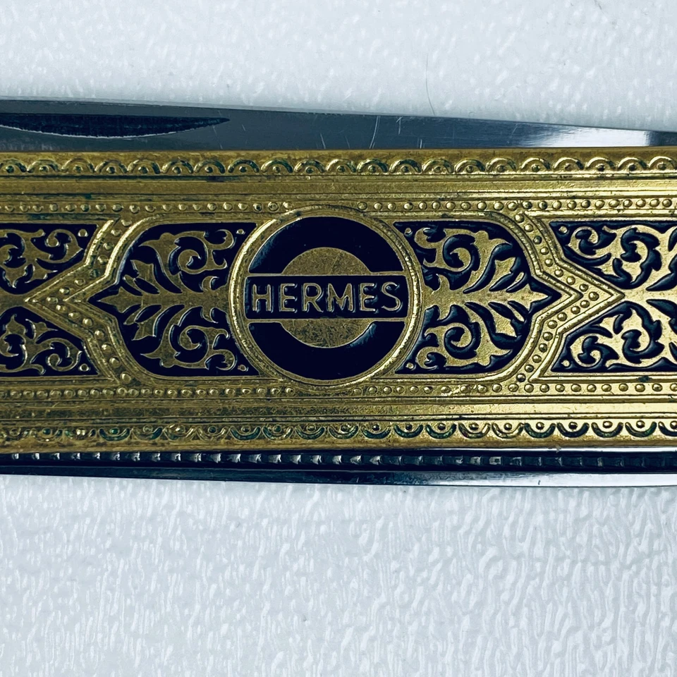 VTG HERMES Walter Kayser Solingen Rostfrei Germany Knife 2 Blade File Leather - Image 2 of 4