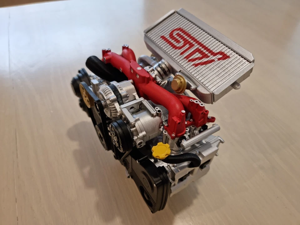 1:4 1/4 3D JDM Subaru Impreza EJ20 EJ25 WRX STI Engine Mechanic Model Resin Car - Immagine 3 di 4