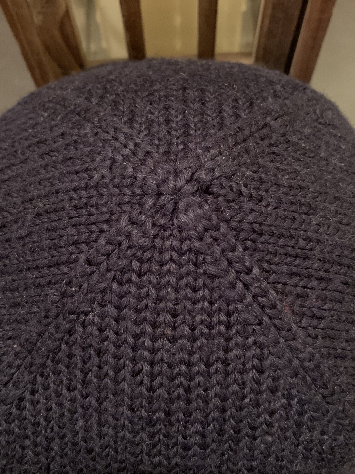 Cappello teschio Ralph Lauren Gent’s misto lana blu navy grande pony rosso logo