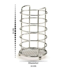 Image of Chrome Cutlery Drainer Utensil Holder Kitchen Storage Stand Drawer Organiser