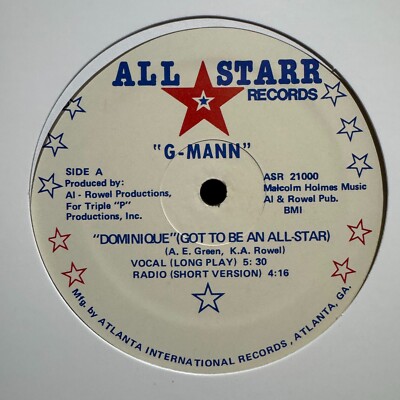 G-MANN - DOMINIQUE (GOT TO BE AN ALL-STAR) (12'')  1985!!!  RARE!!!  ASR 21000