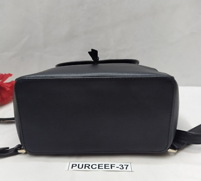 Kate Spade New York Black Leather Pushlock Flap Top Handle Backpack Kate Spade New York Black Leather Pushlock Flap Top Handle  main image 2