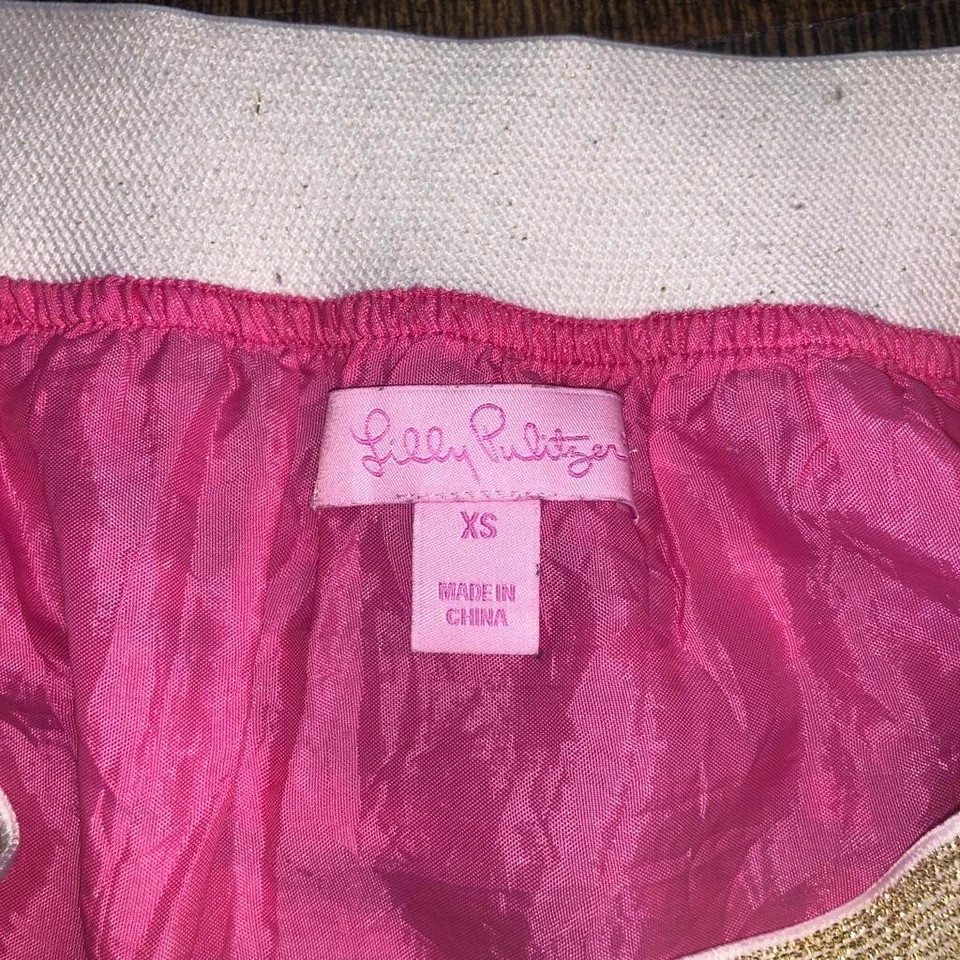 Falda acampanada Lilly Pulitzer para mujer XS Coy azul corona argyle joyas playa elástica Foto 3 de 4