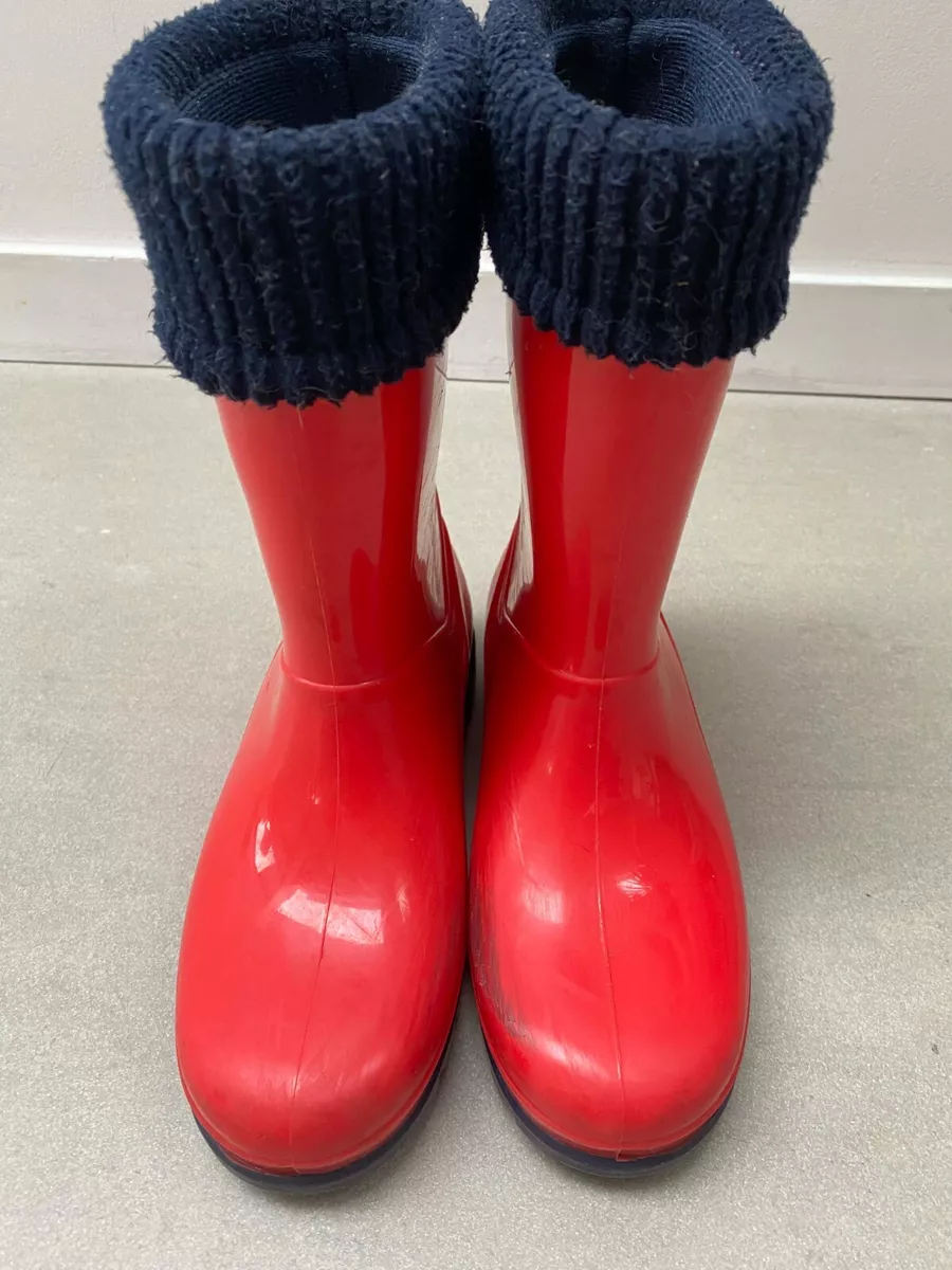 DEMAR Kids Boys Girls Wellies Rain Boots Warm Fleece Lined EU 34 35 UK 2 3