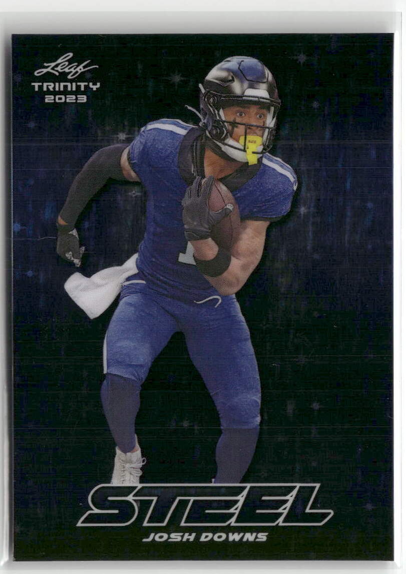 2023 Leaf Trinity (Mega Box) #S-52 Josh Downs Steel Lazer Blue #/99 ☘️9B
