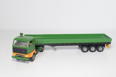 A47 1:50 TEKNO VOLVO F88 F89 LKW WITH TRAILER LONGTRAILER GRÜN NEUWERTIG