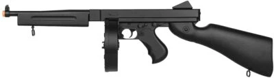 Well Thompson M1A1 AEG Electric Airsoft Gun Tommy Gun Rifle Black Color