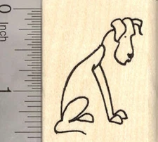 Great Dane Rubber Stamp, Stick Figure Dog E21224 WM