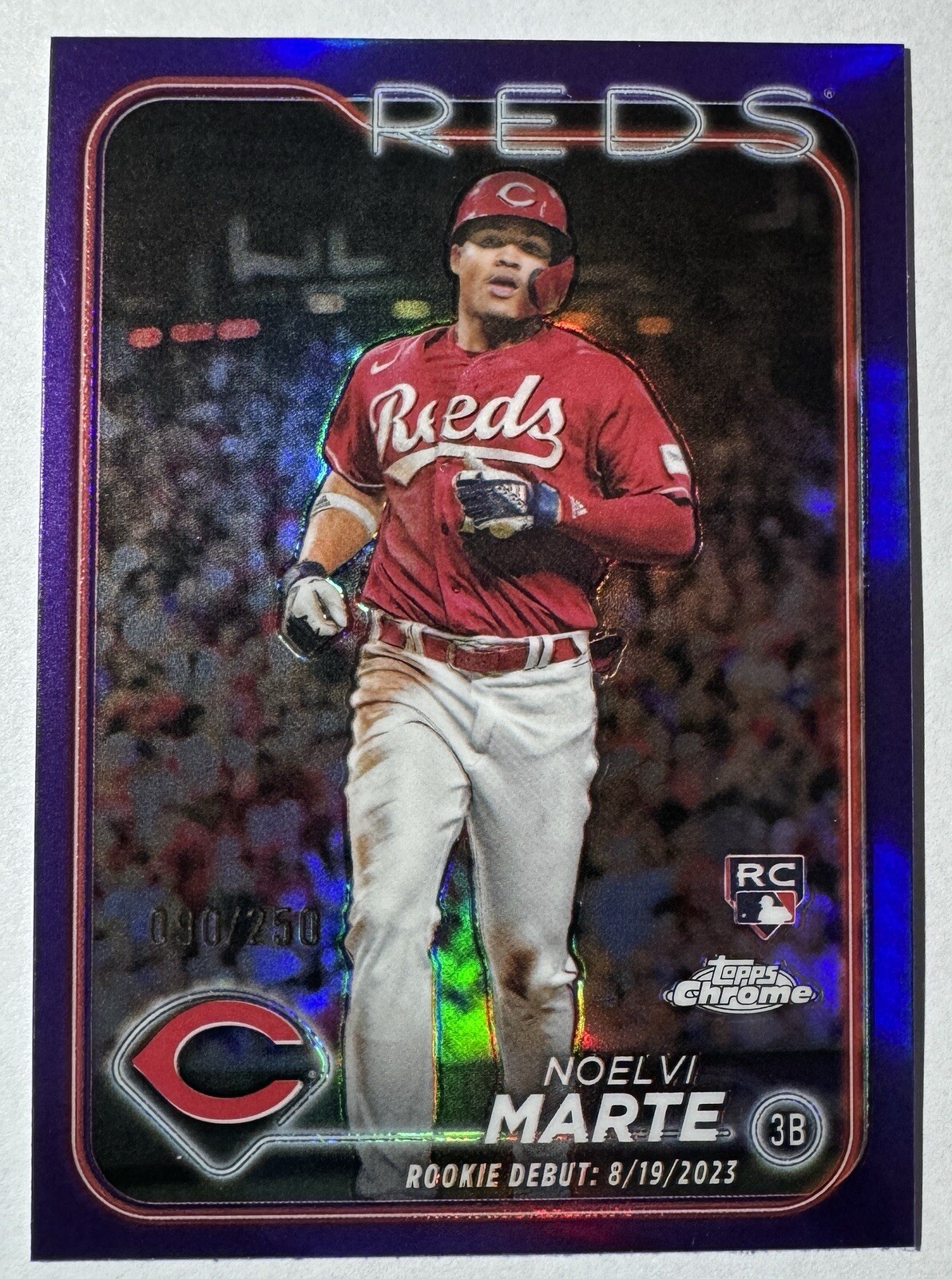 2024 Topps Chrome Update NOELVI MARTE RC Purple Rookie Debut /250 #USC91 REDS