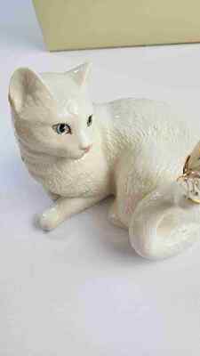 Lenox Enchantment Porcelain Ivory Cat Kitten With Butterfly Gold