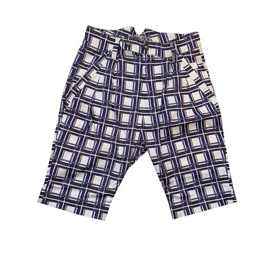 G-STAR Men's Blue Loose Santo New York Check Canvas Shorts RRP