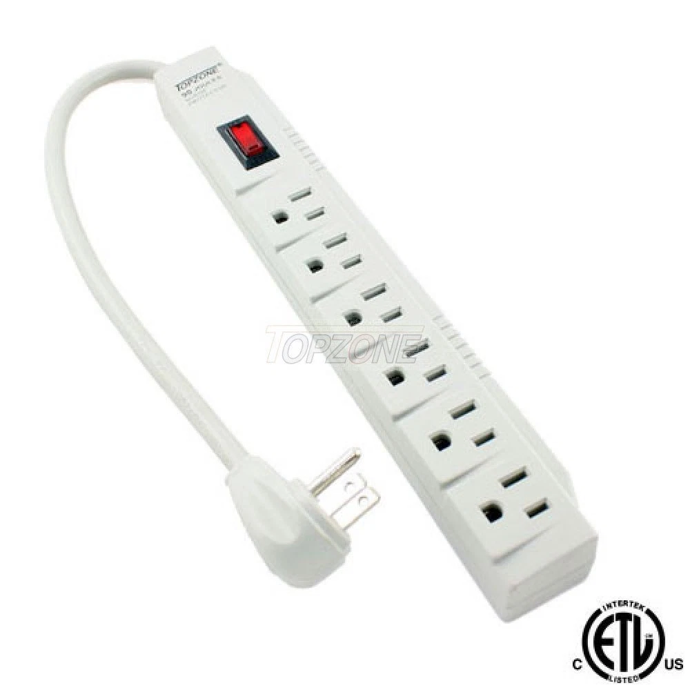 6 OUTLET POWER STRIP 90 Joules SURGE PROTECTOR UL LISTED T TYPE