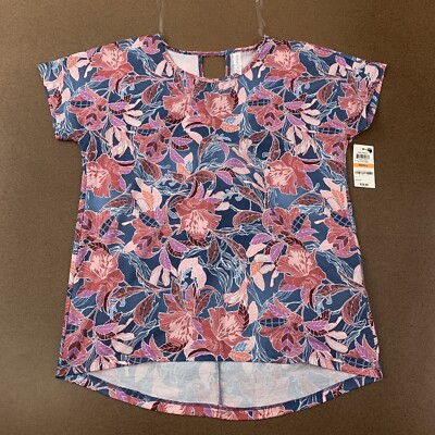Ideology Women's Size Small Wall Flower Colorful Short Sleeve Athletic Shirt NWT