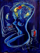 BLUE NUDE  Abstract Modern Original Oil Painting  CANVAS BY KAZAV TJ7efU-8