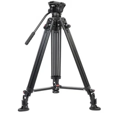 GVM DX16 3-Section Aluminum Video Tripod with Fluid Head, 17.6 lbs Load Capacity