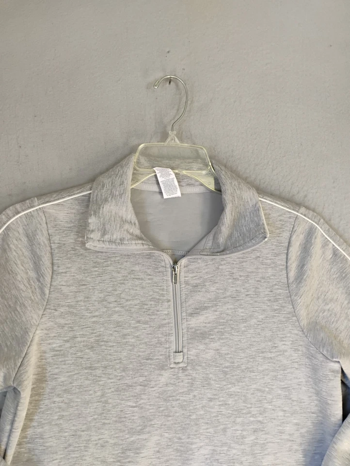 RBX Womens Sweatshirt Small Gray 1/4 Zip Long Sleeve Mock Neck Activewear Solid - Image 2 of 4