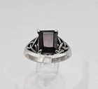 Sterling Silver Vintage 1.50ct Garnet Celtic Knot Ring Size 7