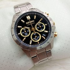 Seiko Chronograph Quartz Watch 8T63-00D0 Black Dial