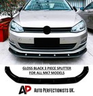 VW Golf MK7 R GTD GTI TSI TDI Gloss Black Front Splitter Spoiler Lip Kit 2013-16