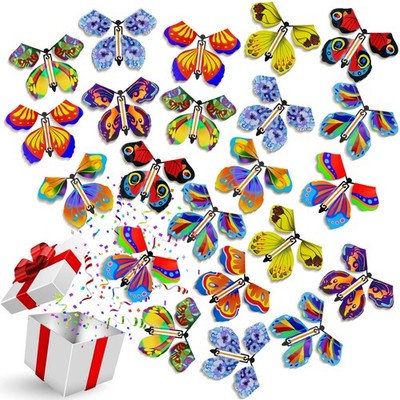 Vinsot 100 Pcs Flying Butterfly Magical Wind up Butterfly Rubber Band Powered...